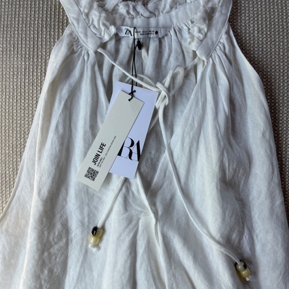 FRAYED LINEN TOP - Picture 4 of 9